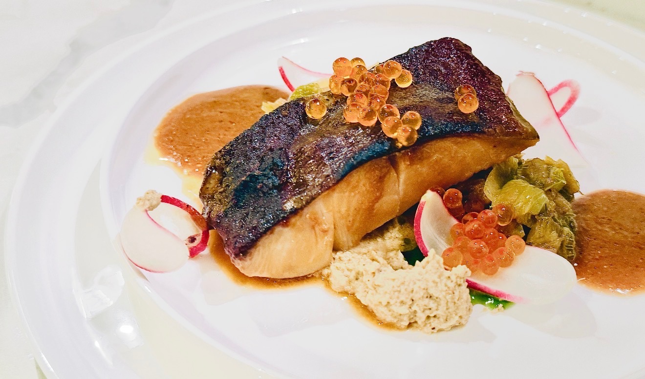 A plated course from a private chef dinner