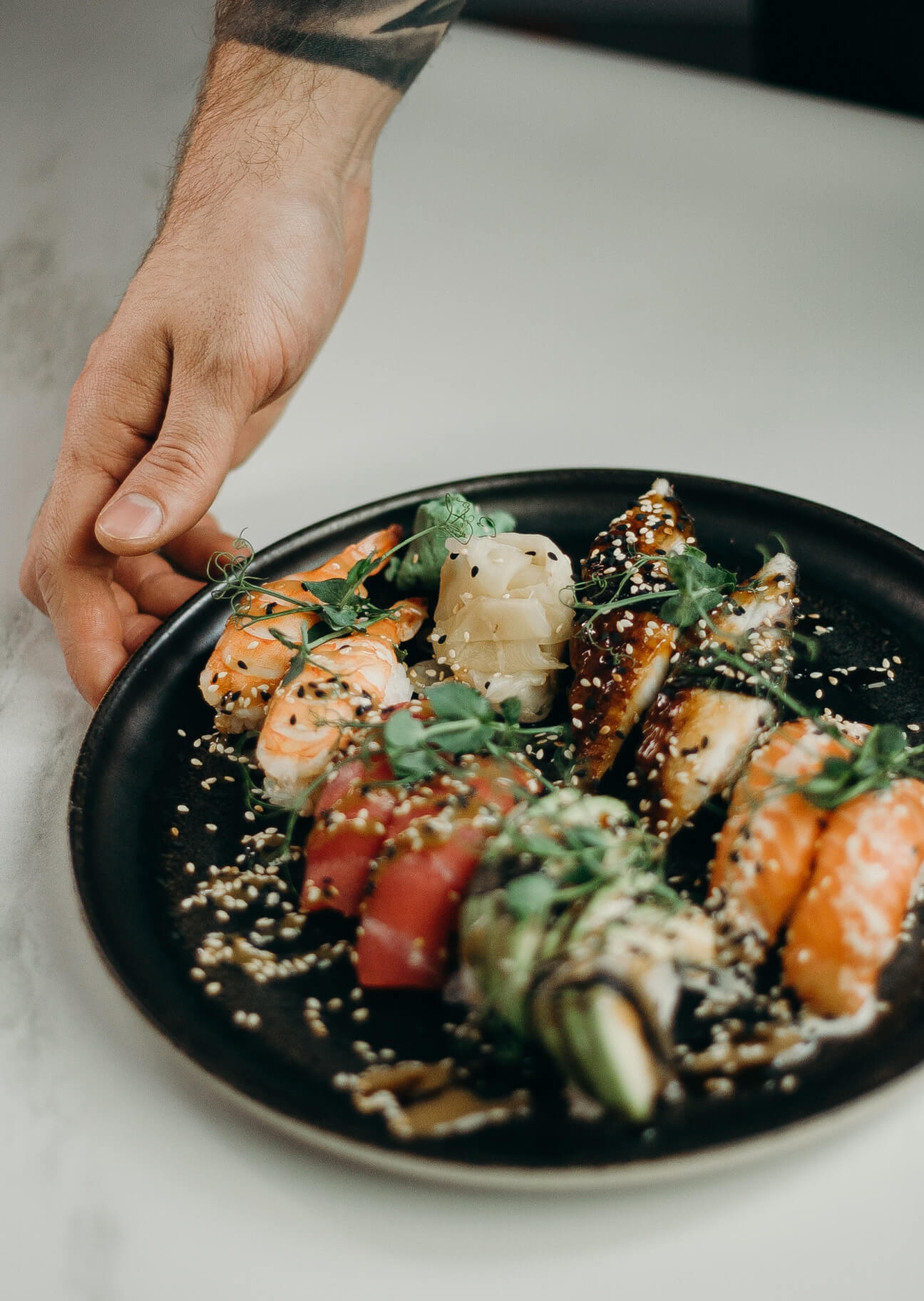 A course served at the table